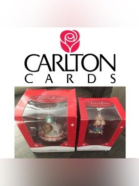 🆕CARLTON CARDS - NWT - 2PC COLLECTABLE CHRISTMAS ORNAMENT LOT